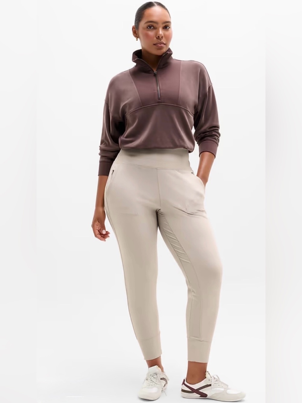 Athleta Cream Venice High-Rise Joggers - XL